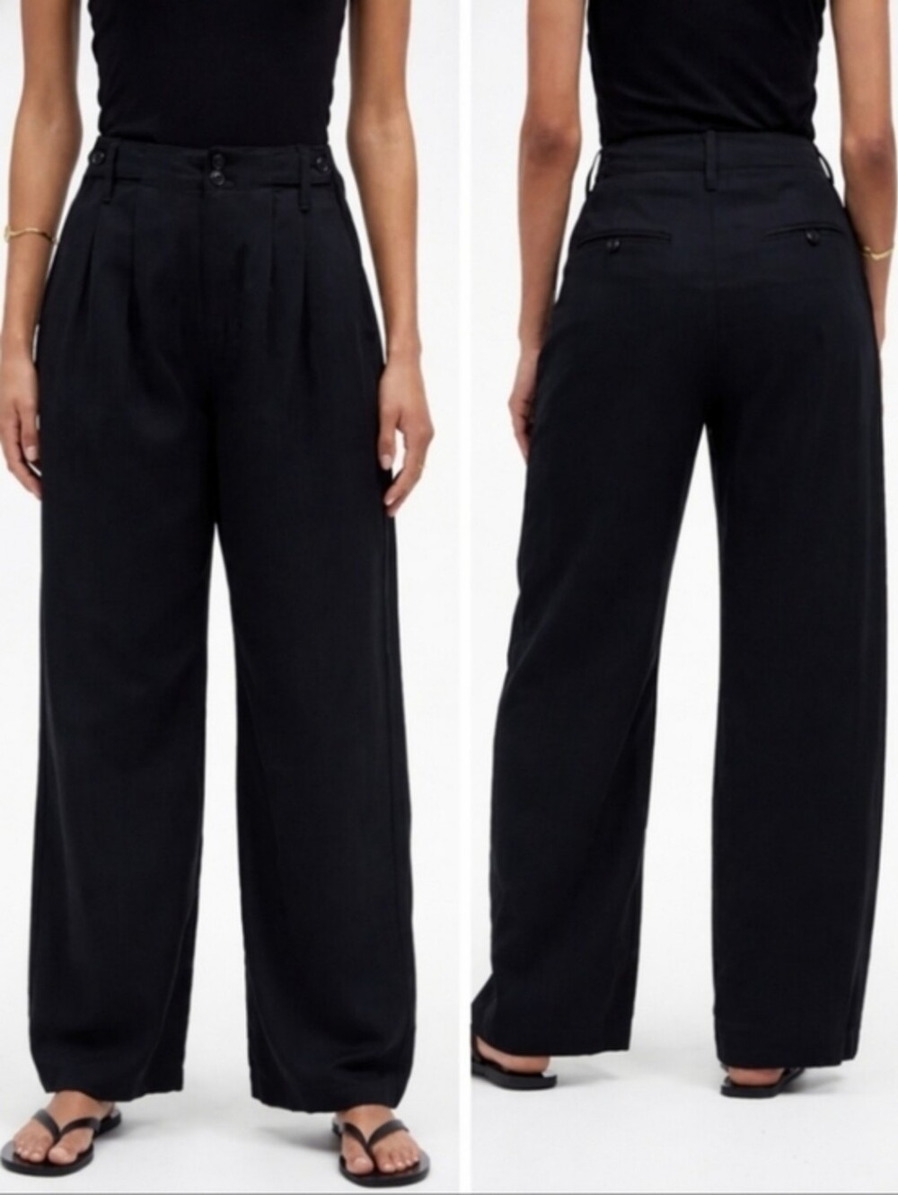 Madewell Harlow Wide Leg Pants Black Size 6